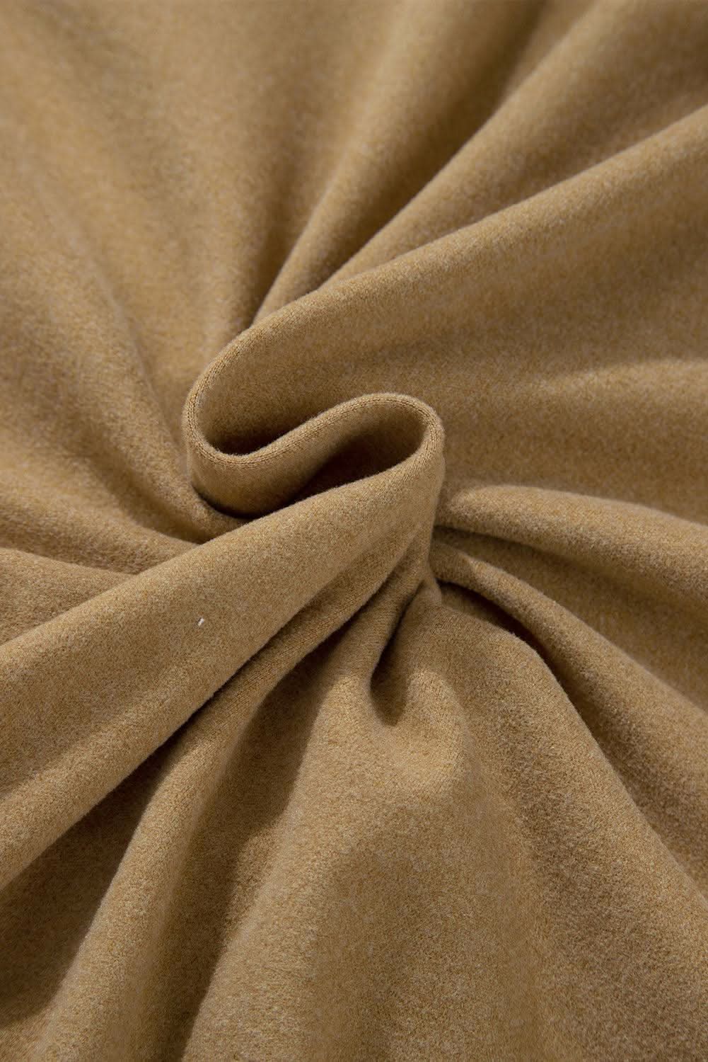 Light French Beige Leopard Print Patchwork Raglan Sleeve Half Buttons Hoodie - Love Salve